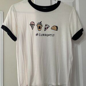 FOREVER 21 White "Foodie" T-shirt - Size M